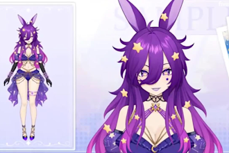 design and rig a professional live2d vtuber model for vtube studio