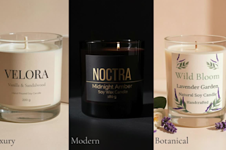 design a modern candle label for your brand