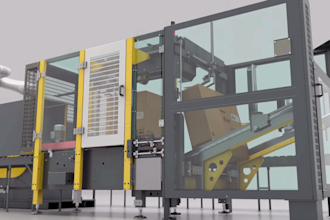 design 3d packaging machine cad animation  automatic carton industrial explainer