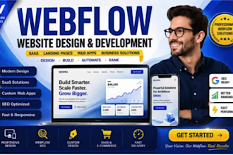 build a professional webflow saas website landing page web application