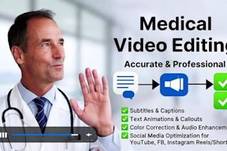 create youtube or facebook health videos with accurate subtitles