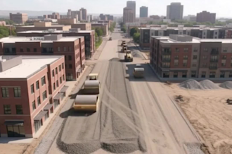 create timelapse ai video of realistic road construction