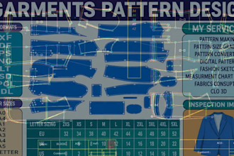 create professional garment patterns, grading and size charts