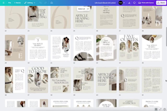 design editable canva coaching ebook, course workbook, training manuals