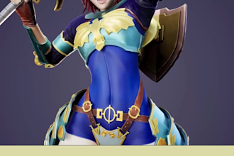 do 3d character model, 3d character sculpt, rig for game, animation and printing