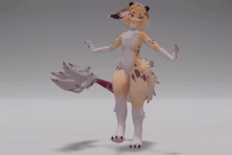 custom furry vrchat avatar fursona vtuber fbt pc quest compatible vrm 3d model