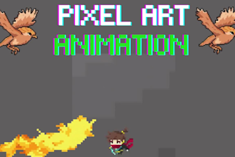 create 8bit 16bit pixel art animation characters sprite sheets retro game assets