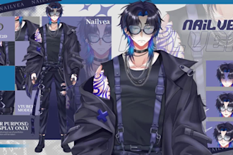 design vtuber model live2d and rigging for vtube studio