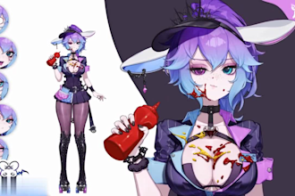 design and rigging your live2d vtuber model in live2d anime style for streaming