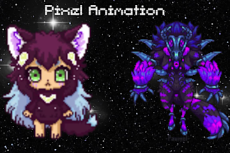 do pixel art character design pixel animation game character and sprite sheet