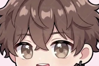 design anime pngtuber avater with expressions pngvtuber for streaming