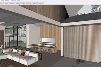 design a modern tropical villa or mediterranean house