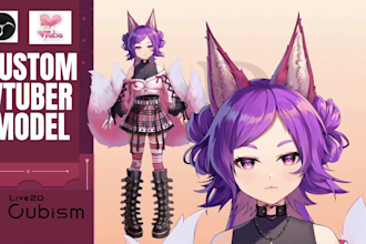 design and rig vtuber avatar live2d model pngtuber motion capture face tracking