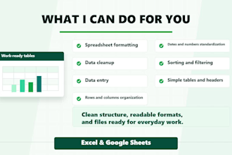 organize and format your excel or google sheets spreadsheet