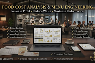design a professional restaurant menu