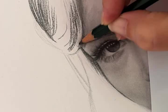 draw realistic pencil sketch portrait from your photo in hand drawn style