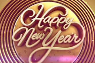 do new year intro and outro greeting animation, 3d text animation, cgi new year