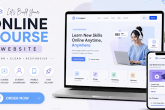 design a modern elearning website for your academy