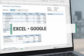 create payrolls spreadsheets in excel or google sheets