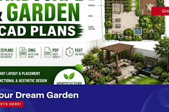 design landscape and garden cad plans for you