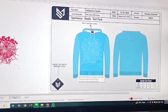 design custom sportswear hoodie tech pack for manufacturing