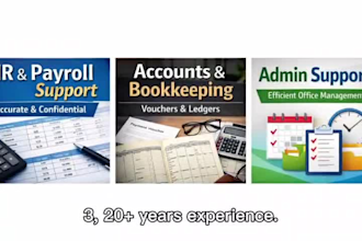 provide bookkeeping, accounting, HR and admin support