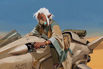 a digital 2d sci fi anime ai video with japanese inspired art and animation