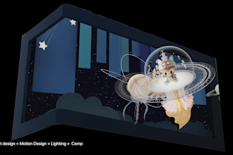 create 3d anamorphic animation for you