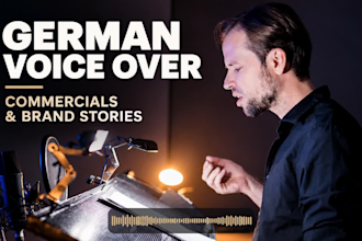 record a german male voice over for your commercial
