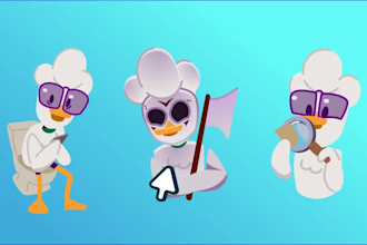 create character mascot rive, lottie animations web and app
