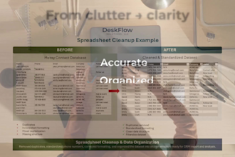 do accurate data entry and excel cleanup