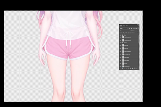 create a virtual live2d model illustration