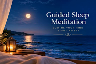 do meditation video for youtube with calming visuals, gentle music smooth loops