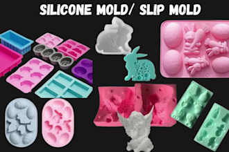 create custom silicone mold plastic injection mold slip casting mold print stl