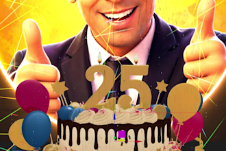 create a customized animated birthday cake video with photo