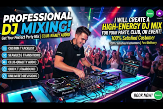 mix spotify, youtube, or apple music playlist into a dj mix