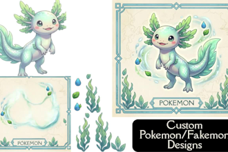 draw your character, pokemon, fakemon, fantasy, vintage