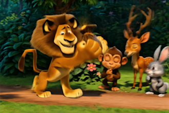 create 3d ai kids cartoon story videos for youtube