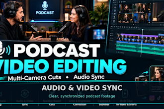 edit your podcast video with multicamera cuts and audio sync