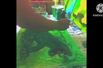 paint a realistic wildlife portrait on canvas
