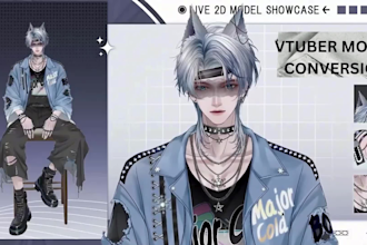 design, rig live2d anime vtuber, 3d vtuber model for streaming and vtube studio