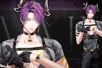 design and rigging live2d vtuber model, character design, anime vtuber rigging