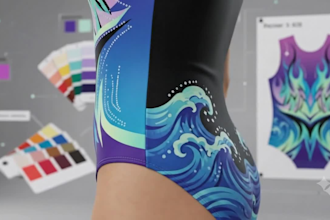 design custom swimwear, gymnastics leotards, and activewear sublimation prints