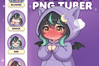 your oc cute chibi pfp for twitch, discord and vtuber fast delivery