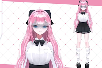 draw and rigg high quality live2d vtuber model for stream