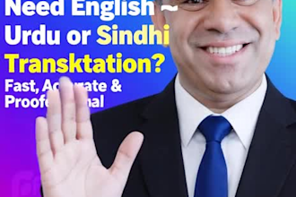 translate english to urdu and sindhi language professionally and native language
