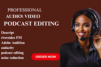 do podcast editin fix riverside fm audiobook audio mixing mastering noise remove