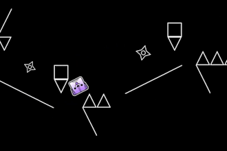 create a geometry dash layout with a song and gameplay style of your choosing