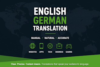 translate, proofread and localize english to german