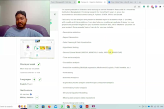 do statistical analysis and generate a report